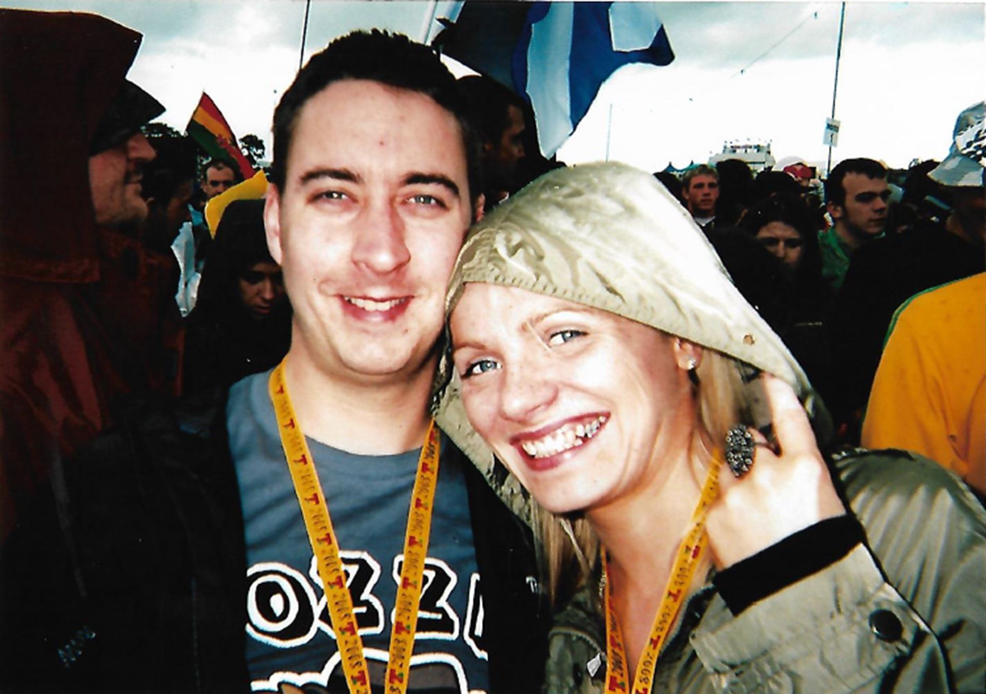 A photo of Cathrin and her husband Stuart at a festival