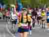 Curestarter, Claire, running past our London Marathon cheerpoint